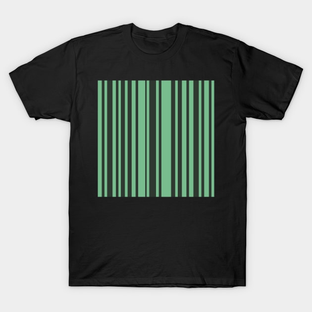 retro minimalist bold design mint stripes T-Shirt by pauloneill-art